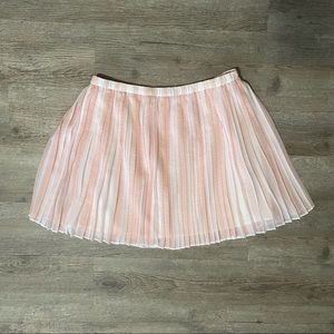 NWT BCBG Lightweight Coral & White Pleated Skirt